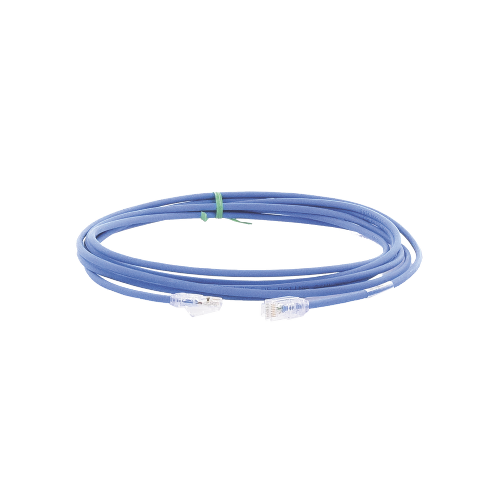 Cable de Parcheo UTP Cat6A, CM/LSZH, Diámetro Reducido (28AWG), Color Azul, 3.66 Metros (12 Pies)