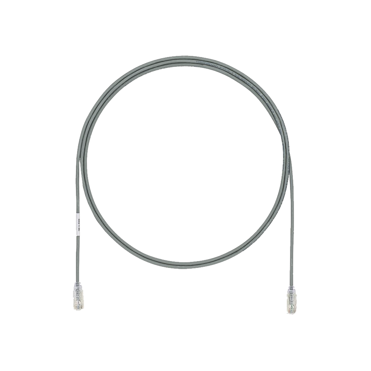 Cable de Parcheo UTP Cat6A, CM/LSZH, Diámetro Reducido (28AWG), Color Gris, 0.30 Metros (1 Pie)