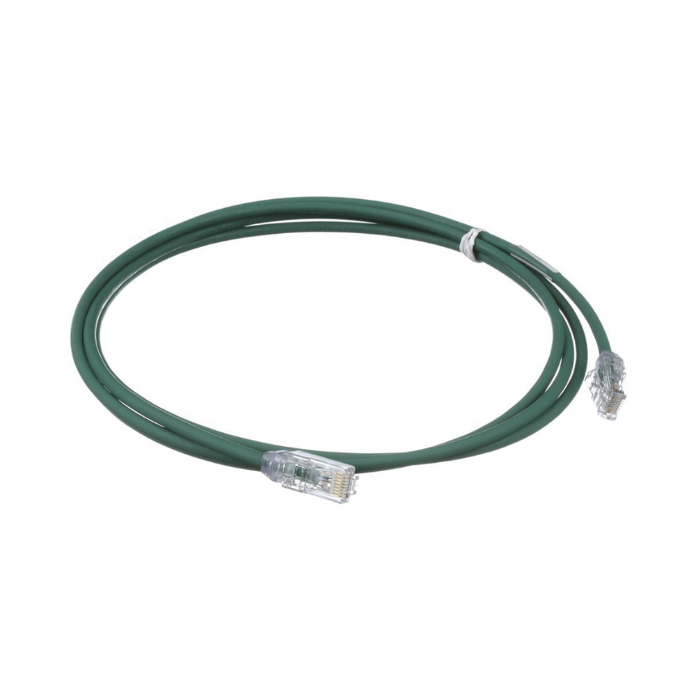 Cable de Parcheo UTP Cat6A, CM/LSZH, Diámetro Reducido (28AWG), Color Verde, 0.91 Metros (3 Pies)