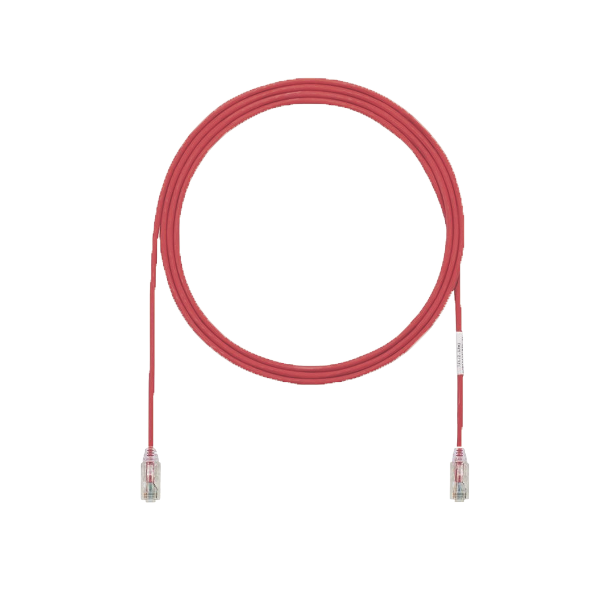 Cable de Parcheo UTP Cat6A, CM/LSZH, Diámetro Reducido (28AWG), Color Rojo, 15.24 Metros (50 Pies)