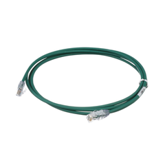 Cable de Parcheo UTP Cat6A, CM/LSZH, Diámetro Reducido (28AWG), Color Verde, 2.13 Metros (7 Pies)