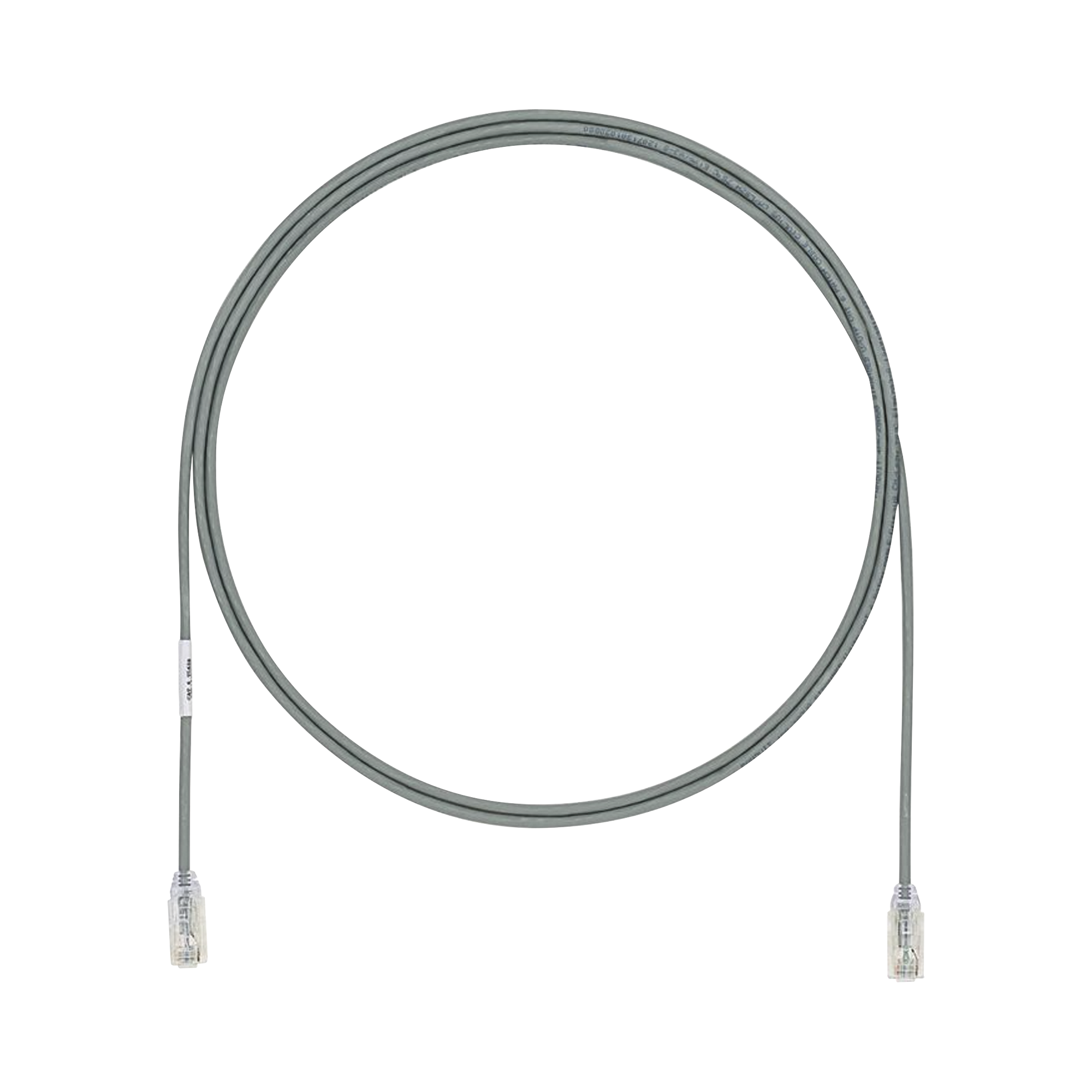 Cable de Parcheo UTP Cat6A, CM/LSZH, Diámetro Reducido (28AWG), Color Gris, 2.13 Metros (7 Pies)