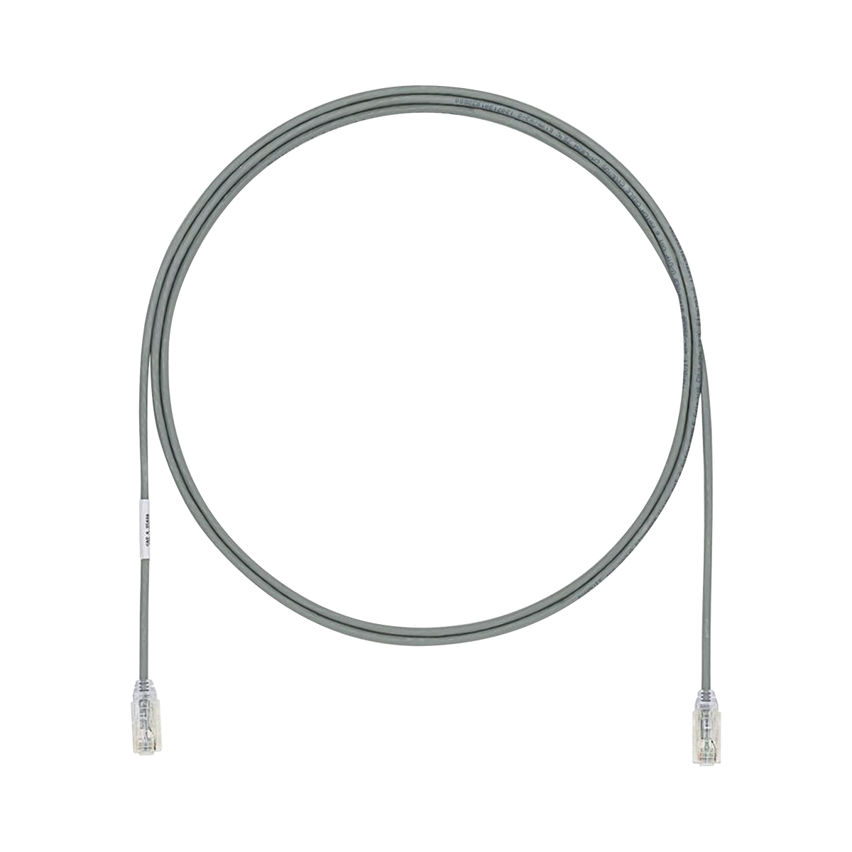 Cable de Parcheo UTP Cat6A, CM/LSZH, Diámetro Reducido (28AWG), Color Gris, 2.13 Metros (7 Pies)