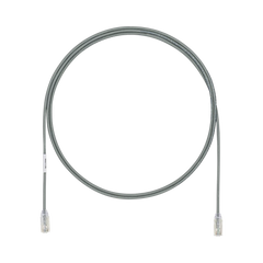 Cable de Parcheo UTP Cat6A, CM/LSZH, Diámetro Reducido (28AWG), Color Gris, 2.13 Metros (7 Pies)