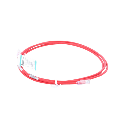 Cable de Parcheo UTP Cat6A, CM/LSZH, Diámetro Reducido (28AWG), Color Rojo, 7ft