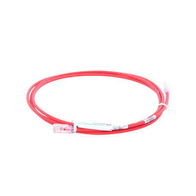 Cable de Parcheo UTP Cat6A, CM/LSZH, Diámetro Reducido (28AWG), Color Rojo, 7ft