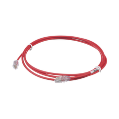 Cable de Parcheo UTP Cat6A, CM/LSZH, Diámetro Reducido (28AWG), Color Rojo, 7ft
