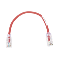 Cable de Parcheo UTP, Cat6A, Diámetro Reducido (28 AWG), CM/LSZH, Color Rojo, 20.3 cm (8 Pulgadas)