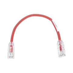 Cable de Parcheo UTP, Cat6A, Diámetro Reducido (28 AWG), CM/LSZH, Color Rojo, 8in (20.3cm)