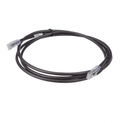 Cable de Parcheo UTP, Cat6A, 24 AWG, CM, Color Negro, 2.13 Metros (7 Pies)