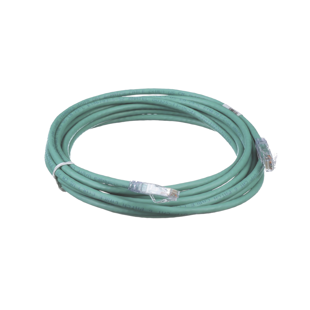 Cable de Parcheo TX6, UTP Cat6, 24 AWG, CM, Color Verde, 4.57 Metros (15 Pies)