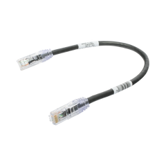 Cable de Parcheo TX6, UTP Cat6, 24 AWG, CM, Color Negro, 0.3 Metros (1 Pie)