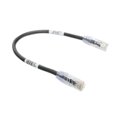 Cable de Parcheo TX6, UTP Cat6, 24 AWG, CM, Color Negro, 0.3 Metros (1 Pie)