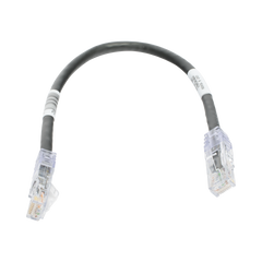 Cable de Parcheo TX6, UTP Cat6, 24 AWG, CM, Color Negro, 0.3 Metros (1 Pie)