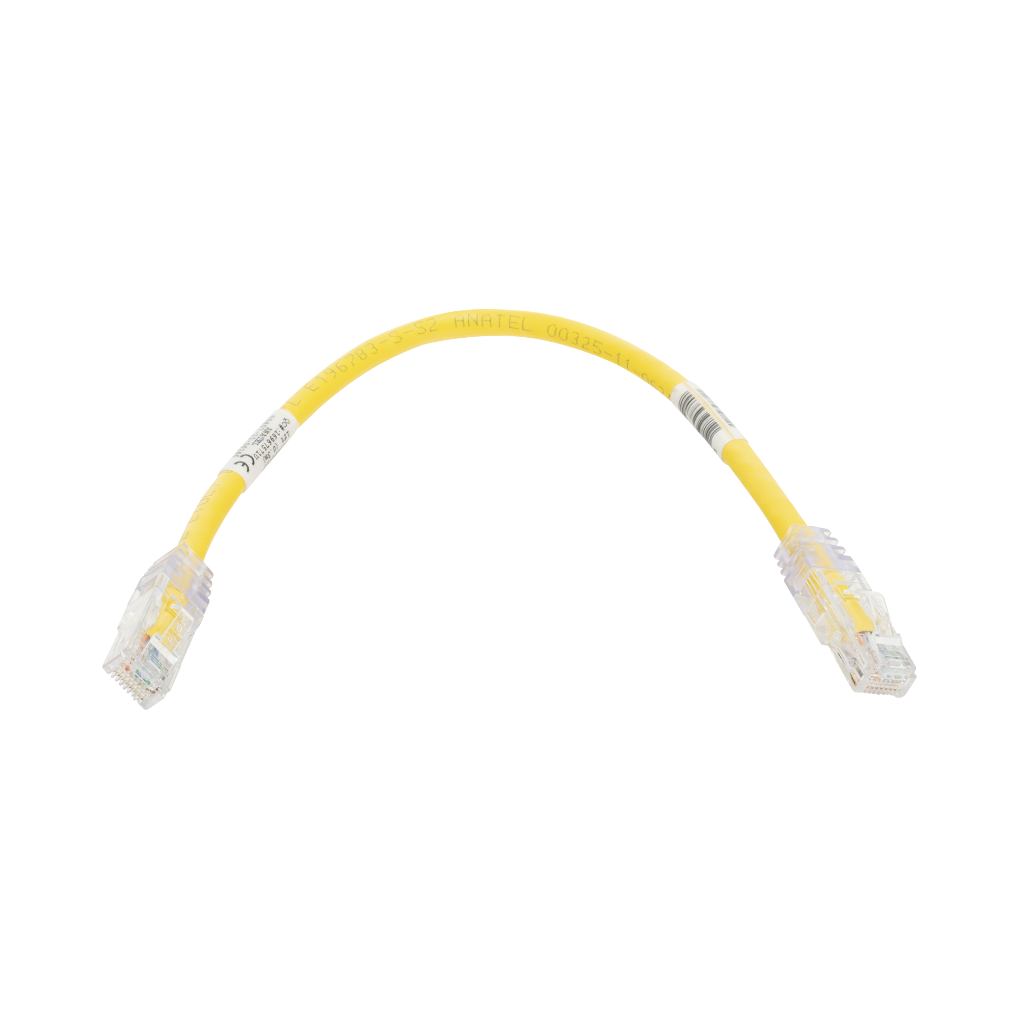 Cable de Parcheo TX6, UTP Cat6, 24 AWG, CM, Color Amarillo, 0.3 Metros (1 Pie)