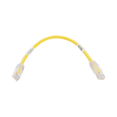 Cable de Parcheo TX6, UTP Cat6, 24 AWG, CM, Color Amarillo, 0.3 Metros (1 Pie)