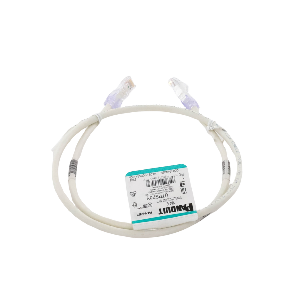 Cable de Parcheo TX6, UTP Cat6, 24 AWG, CM, Color Blanco Mate, 0.91 Metros (3 Pies)