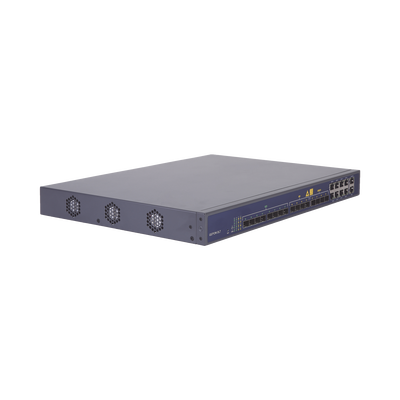 OLT de 8 puertos EPON con 16 puertos Uplink (8 puertos Gigabit Ethernet + 4 puertos SFP + 4 puertos SFP+), hasta 512 ONUs