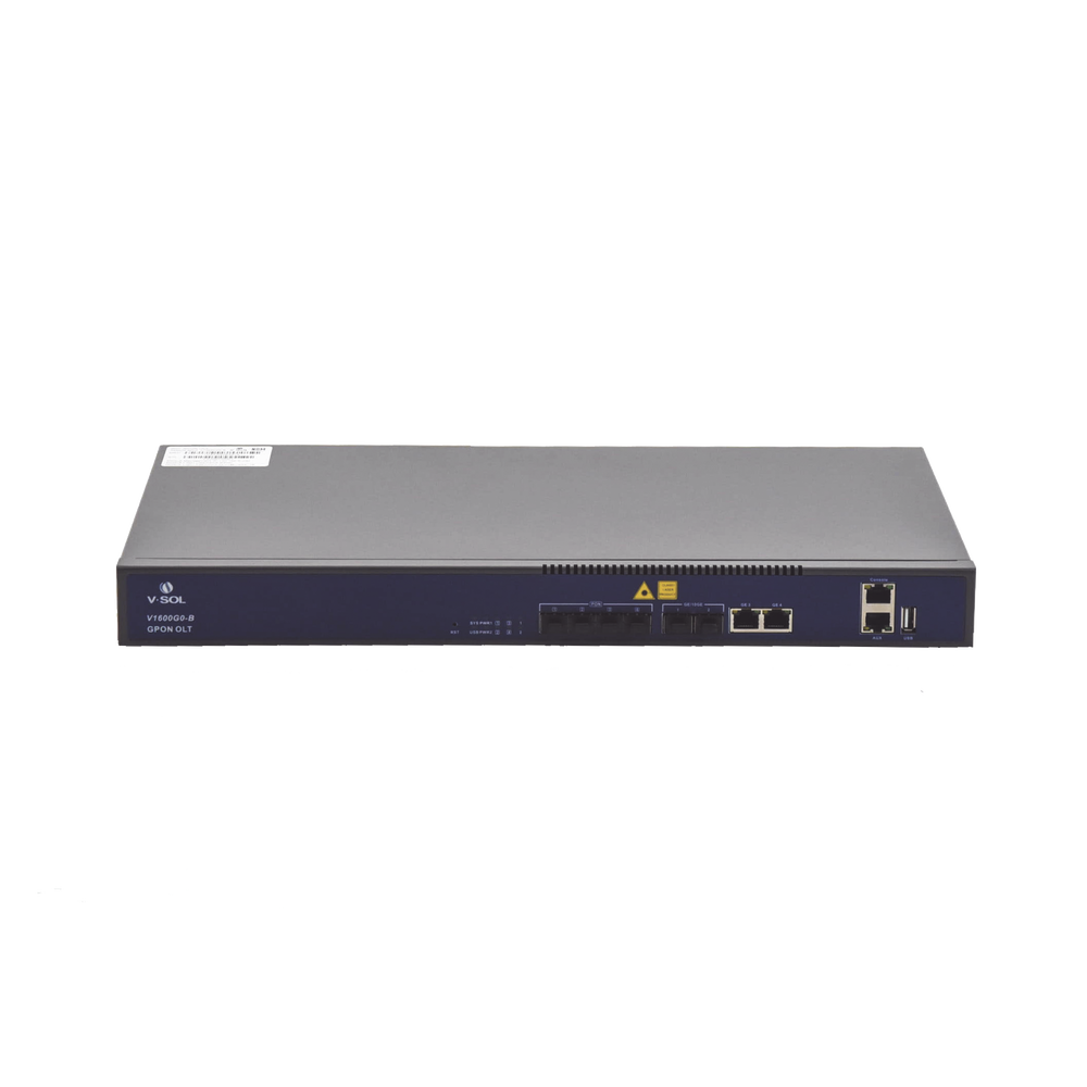 OLT de 4 puertos GPON con 4 puertos Uplink (2 puertos Gigabit Ethernet + 2 Puertos SFP+) , hasta 512 ONUS,