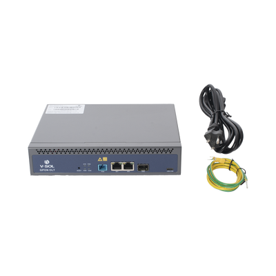 OLT de 1 puerto GPON SC/UPC + 3 puertos Uplink (2 puertos Gigabit Ethernet + 1 puerto SFP/SFP+), Fuente de alimentación redundante AC/DC , hasta 128 ONUS