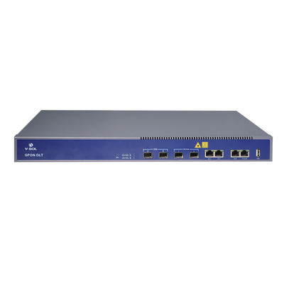 OLT de 2 puertos GPON + 4 puertos Uplink (2 puertos Gigabit Ethernet + 2 puerto SFP/SFP+) , hasta 256 ONUS
