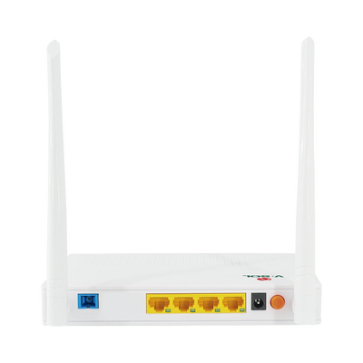 ONU Dual G/EPON con Wi-Fi en 2.4 GHz + 4 puertos LAN Gigabit, hasta 300 Mbps vía inalámbrico