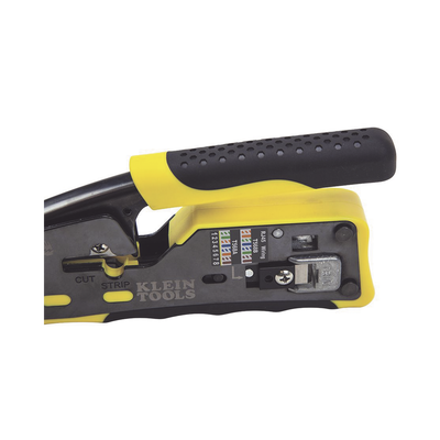Ponchadora/Pelacables/Cortacables con Matraca para Conectores Pass-Thru RJ45 y Conectores Estándar RJ11/RJ12.