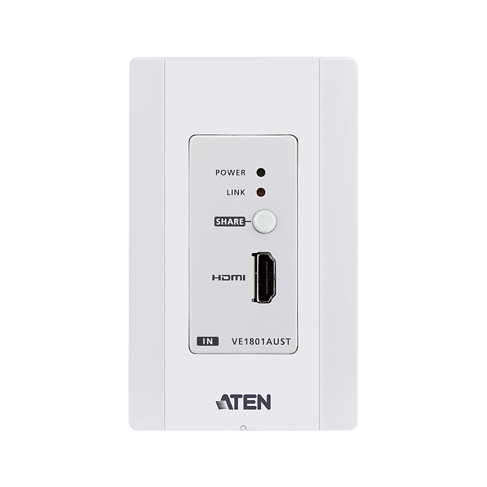 Transmisor HDMI | 4K a 40 metros | HDBaseT-Lite con placa de pared estadounidense/PoH