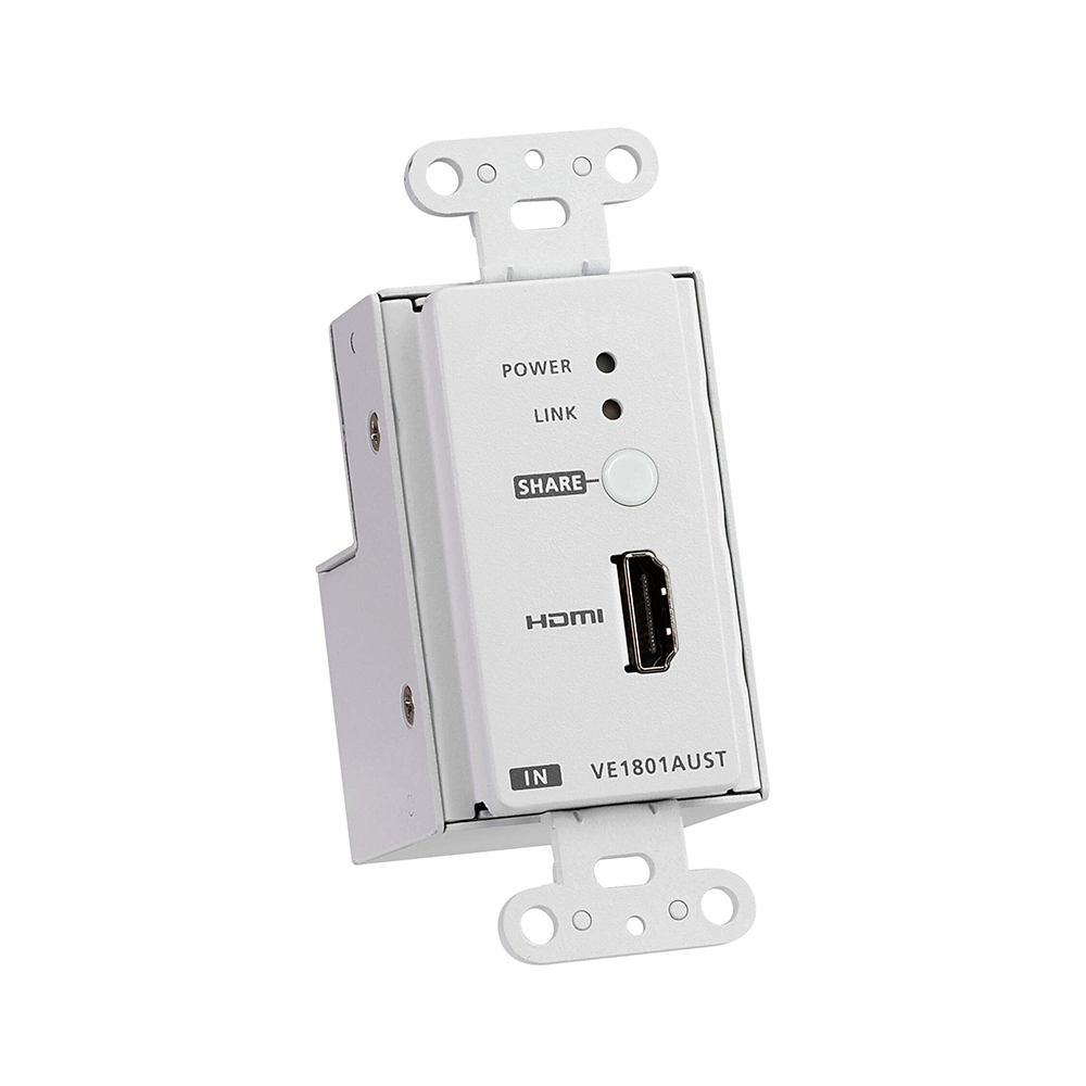Transmisor HDMI | 4K a 40 metros | HDBaseT-Lite con placa de pared estadounidense/PoH