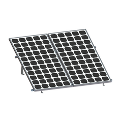 Montaje para 2 Paneles Solares, Riel "8" de 2700mm para Módulos con Espesor de 30-35mm, Velocidad de Viento Máx. 136km/h