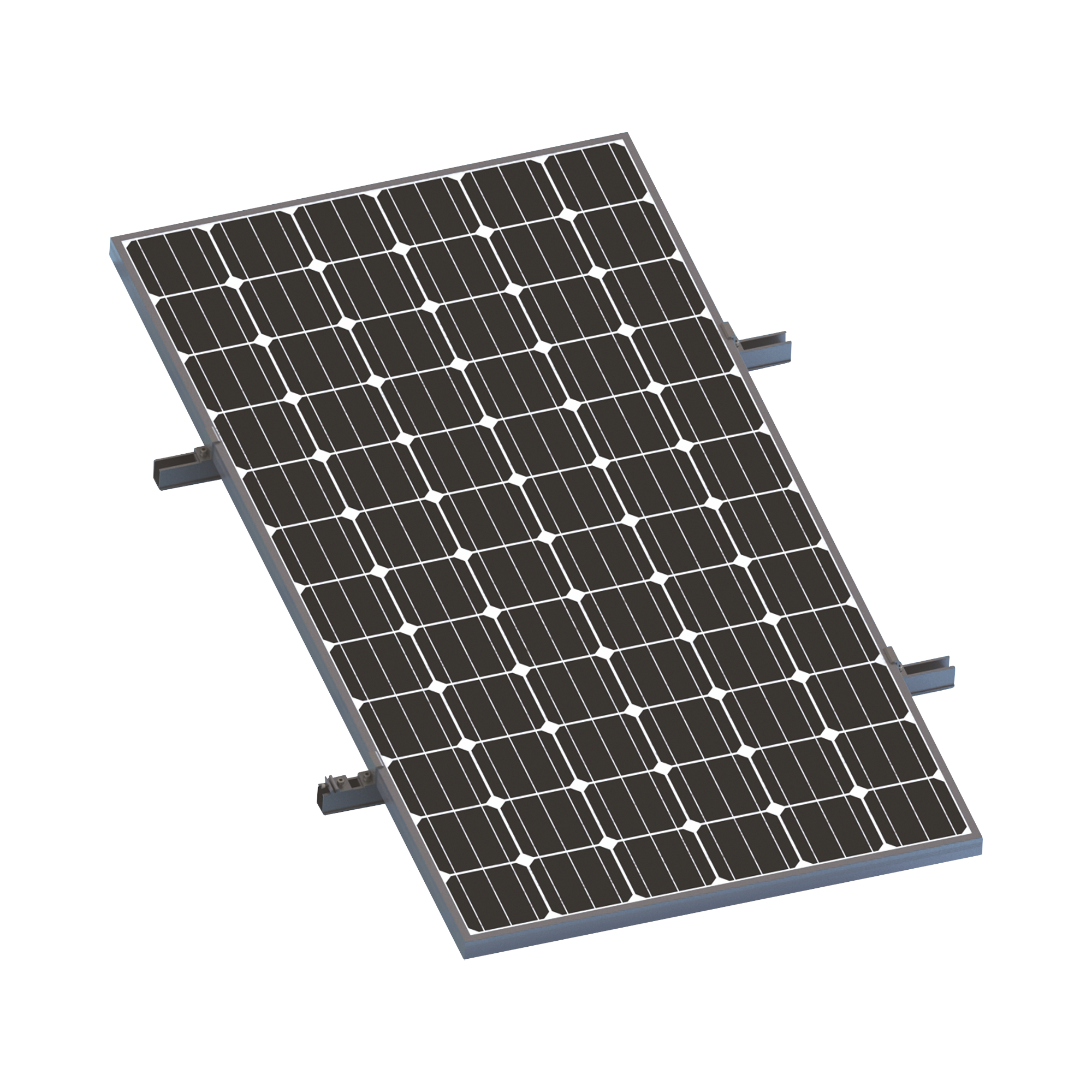 Kit De Minirieles Para Panel Solar Arreglo 1X1 Para Instalación Plano En Lámina
