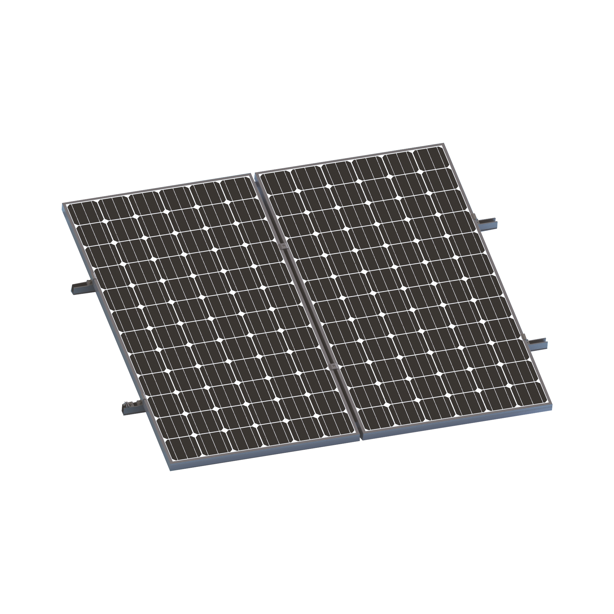Kit De Minirieles Para Panel Solar Arreglo 1X2 Para Instalación Plano En Lámina
