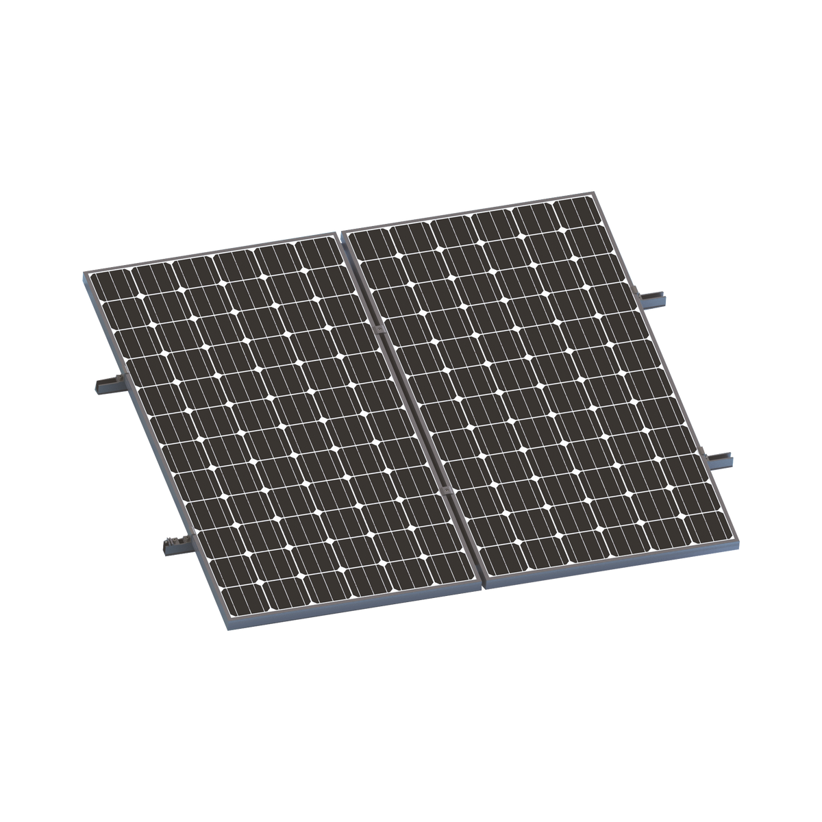 Kit De Minirieles Para Panel Solar Arreglo 1X2 Para Instalación Plano En Lámina