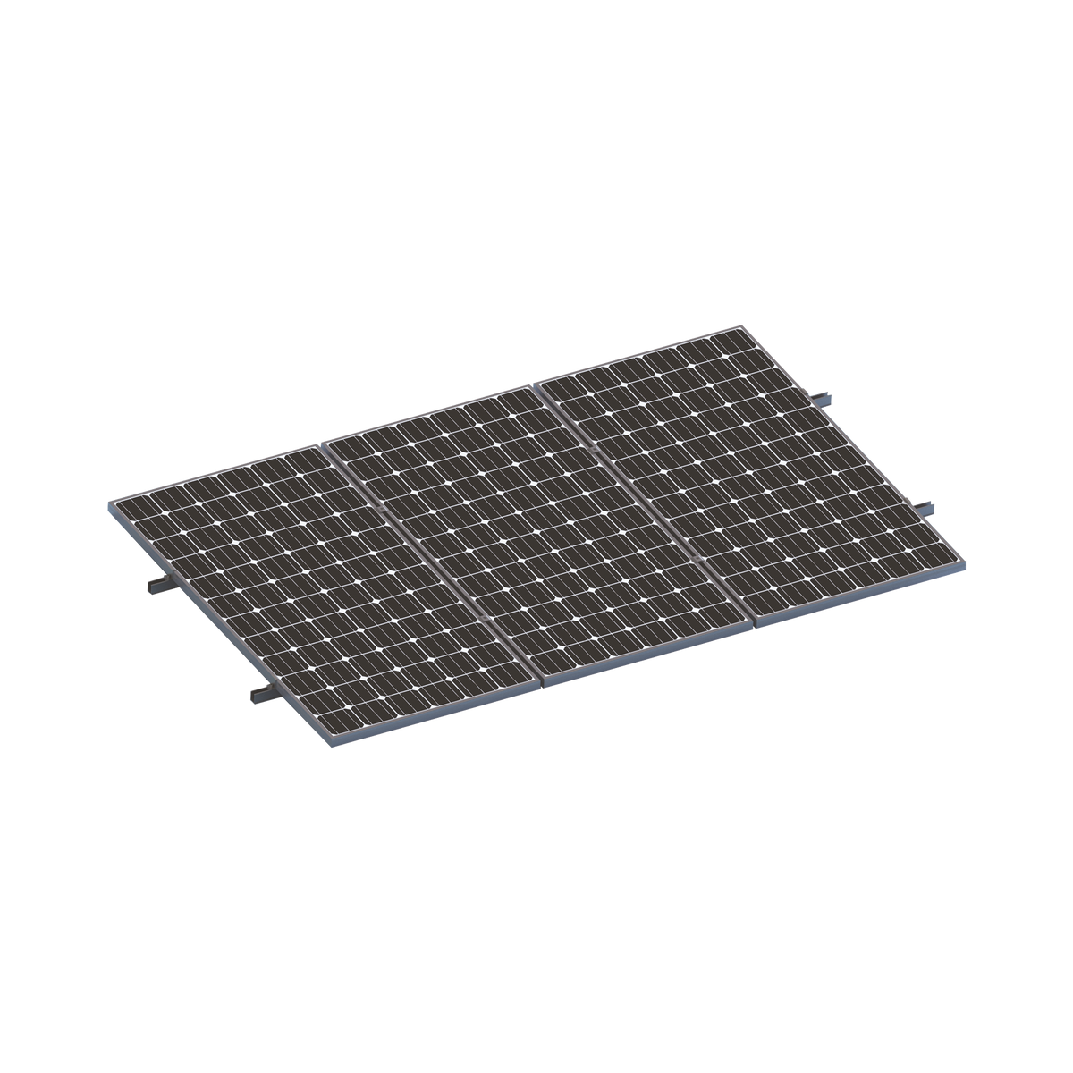 Kit De Minirieles Para Panel Solar Arreglo 1X3  Para Instalación Plano En Lámina