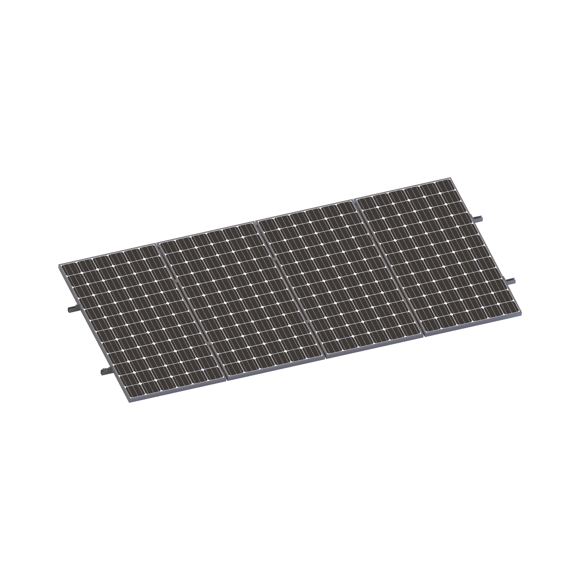 Kit De Minirieles Para Panel Solar Arreglo 1X4 Para Instalación Plano En Lámina