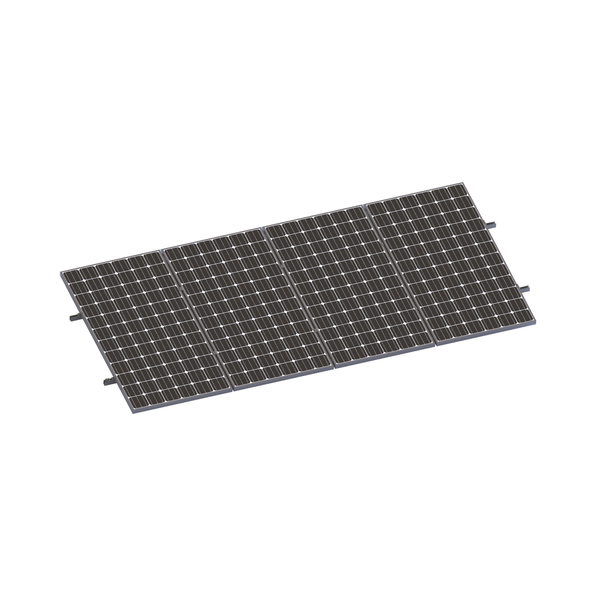 Kit De Minirieles Para Panel Solar Arreglo 1X4 Para Instalación Plano En Lámina