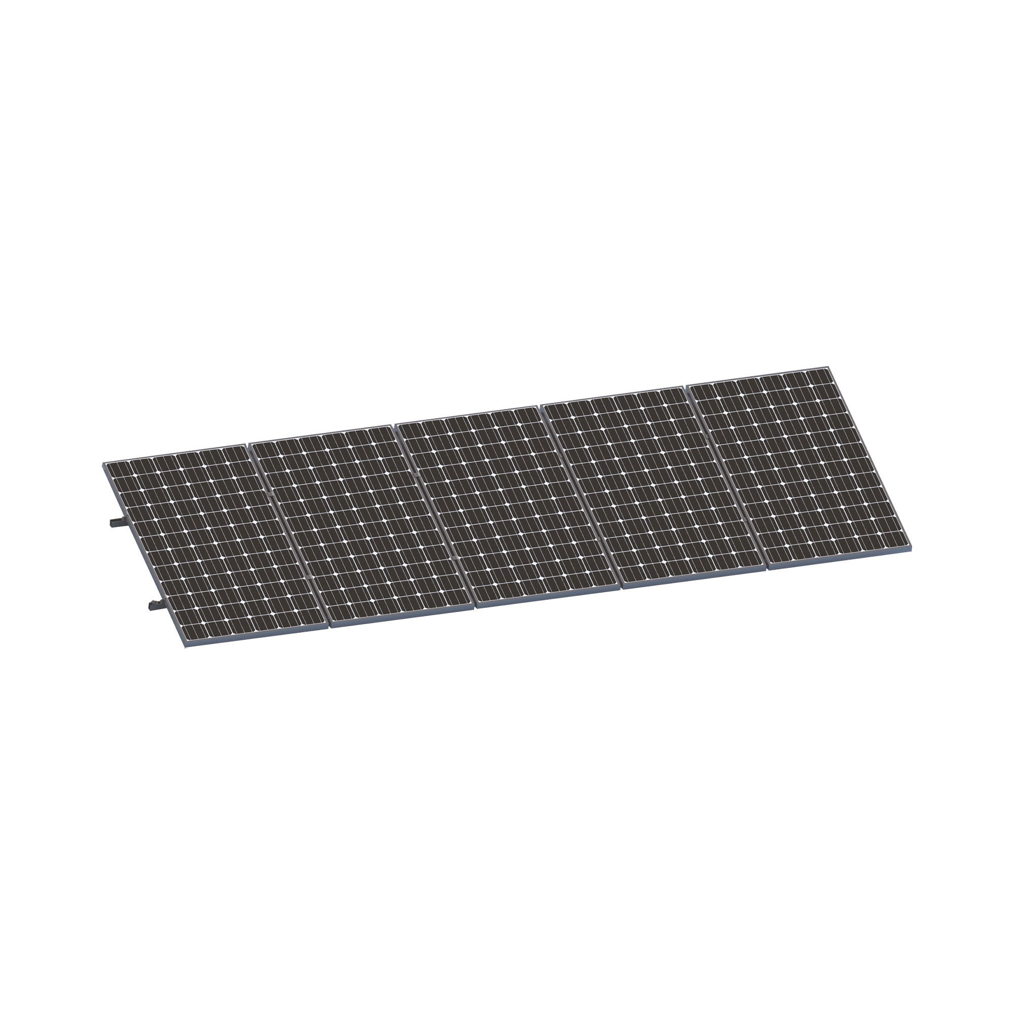 Kit De Minirieles Para Panel Solar Arreglo 1X5 Para Instalación Plano En Lámina