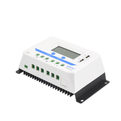 Controlador Solar PWM / 30A / 12/24V/36/48V / Doble USB / Pantalla LCD / Tierra Positivo Común