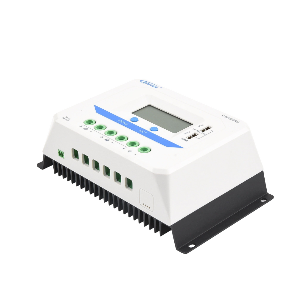 Controlador Solar PWM / 60A / 12/24V / Doble USB / Pantalla LCD / Tierra Positivo Común