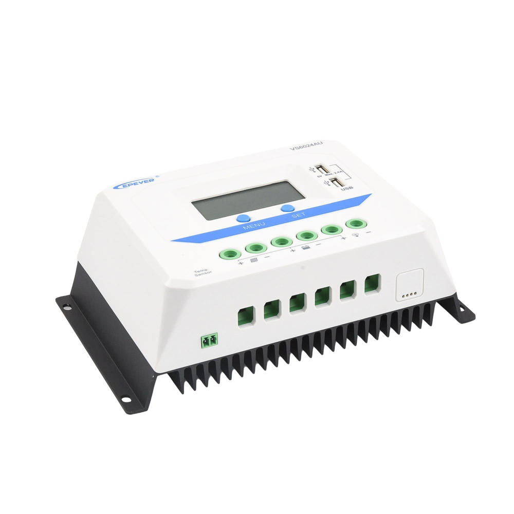 Controlador Solar PWM / 60A / 12/24V / Doble USB / Pantalla LCD / Tierra Positivo Común