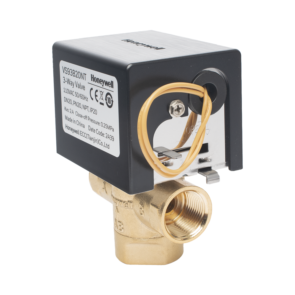 Válvula 1/2" de control eléctrica VS9 para fan coil: DN20: PN20: 3 vías: 110 V CA: conexión NPT