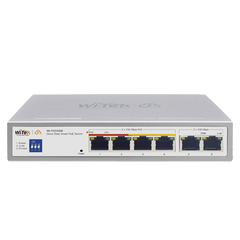 Switch PoE para exterior / Administración en la nube / Con 4 puertos 10/100 Mbsp PoE af/at / 2 Puertos Uplink 10/100 MBPS /  Presupuesto 60 W / PoE hasta 250 metros / Soporta protocolo ONVIF