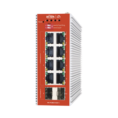 Switch L2+ PoE Industrial / Administración Cloud-Web-CLI / 8 Puertos PoE af/at 100/1000 Mbps / 2 Puertos SFP Gigabit / Presupuesto PoE 120 W / Protocolo ERSP (redundancia enlaces)