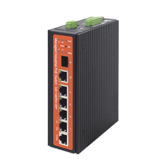 Switch industrial de 4 puertos Gigabit PoE (pasivo 24V / 802.3af/at/bt)