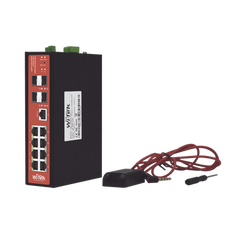 Switch Industrial 8 puertos / Administrable PoE / Puerto 1-2 PoE 24V/48V /  Puertos 3-8 puertos 802.3 af/at/bt / Presupuesto máx 240 W