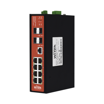 Switch Industrial 8 puertos / Administrable PoE / Puerto 1-2 PoE 24V/48V /  Puertos 3-8 puertos 802.3 af/at/bt / Presupuesto máx 240 W
