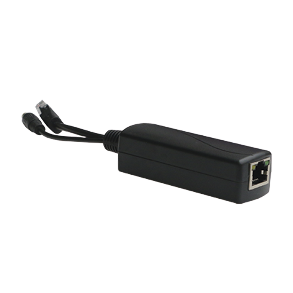 Splitter PoE IN 802.3 af/at / Se Puede Energizar Hasta con 30W / Salida de 12 Vcc 1A (12W) / Instalación es Escritorio (superficie plana) / Idea para cámas IP SIN PoE (CCTV)