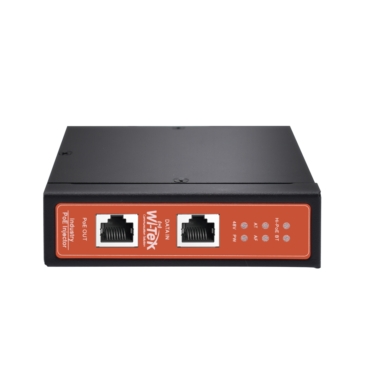 Inyector PoE Industrial / DC entrada 12-57V / PoE salida de Hasta 90W / Carcasa de Metal / Riel DIN / Aplicaciones CCTV