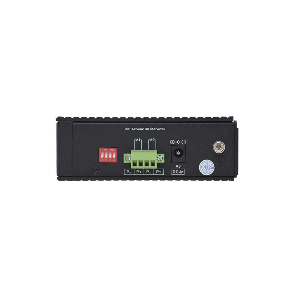 Switch industrial 4 puertos Fast Ethernetcon POE 802.3af/at + 2 puertos UPLINK gigabit