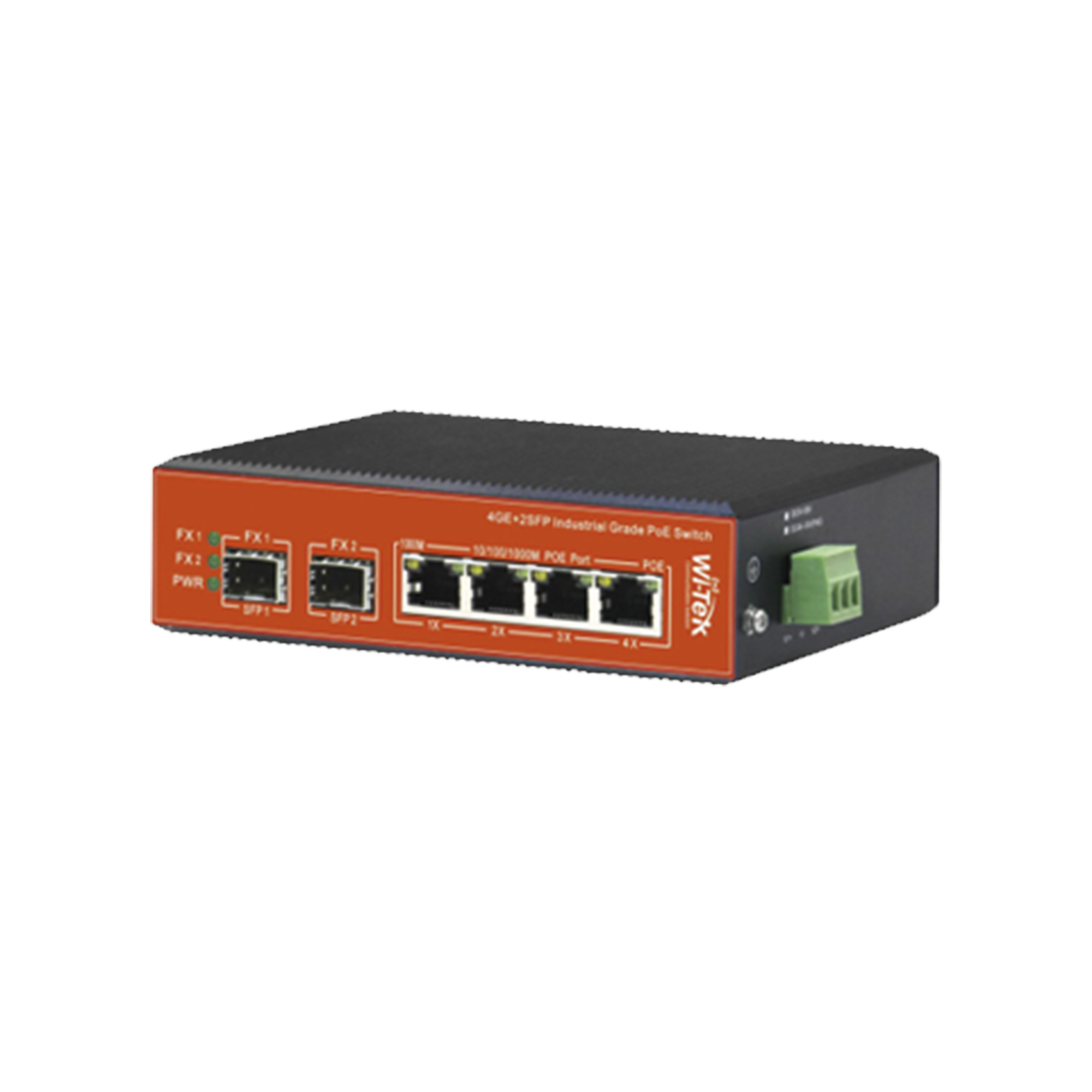 Switch Industrial PoE++ y pasivo de 24V, no administrable con 6 puertos Gigabit + 2 SFP combo